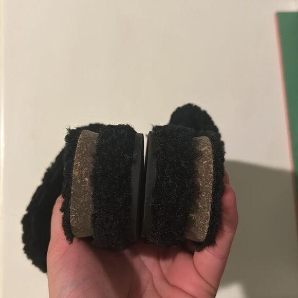 Lucky Brand Gadini Woman’s faux shelling open toe slide slippers black size 7 - Picture 5 of 6